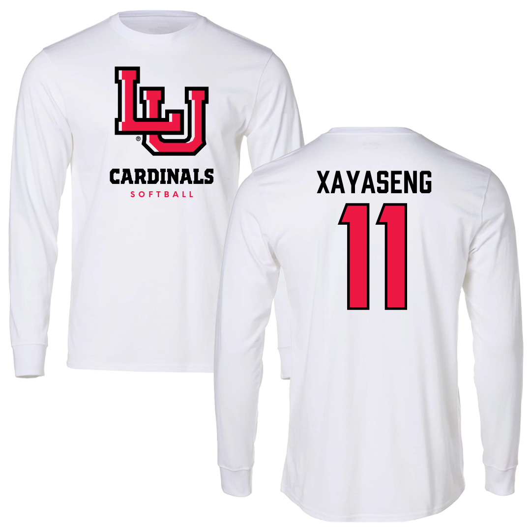 Lamar University Softball White Long Sleeve  - #11 Kalyn Xayaseng