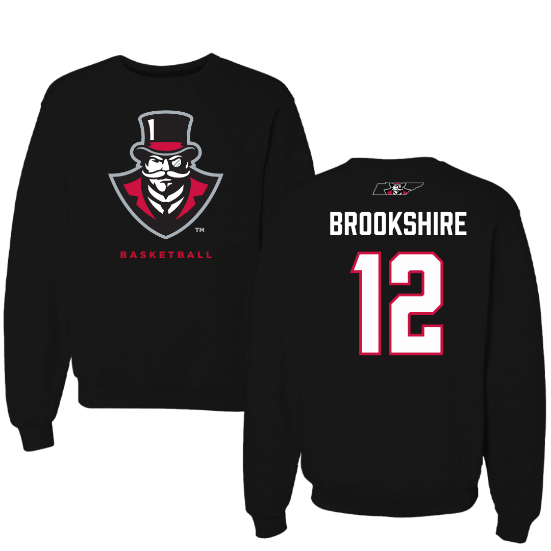 Austin Peay State University Basketball Black Mascot Crewneck - #12 Anton Brookshire