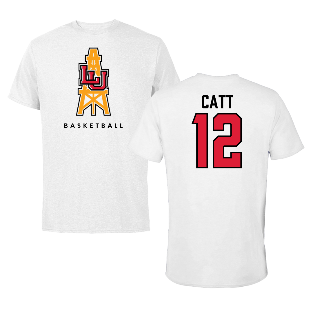 Lamar University Basketball White Tee  - #12 Valentin Catt