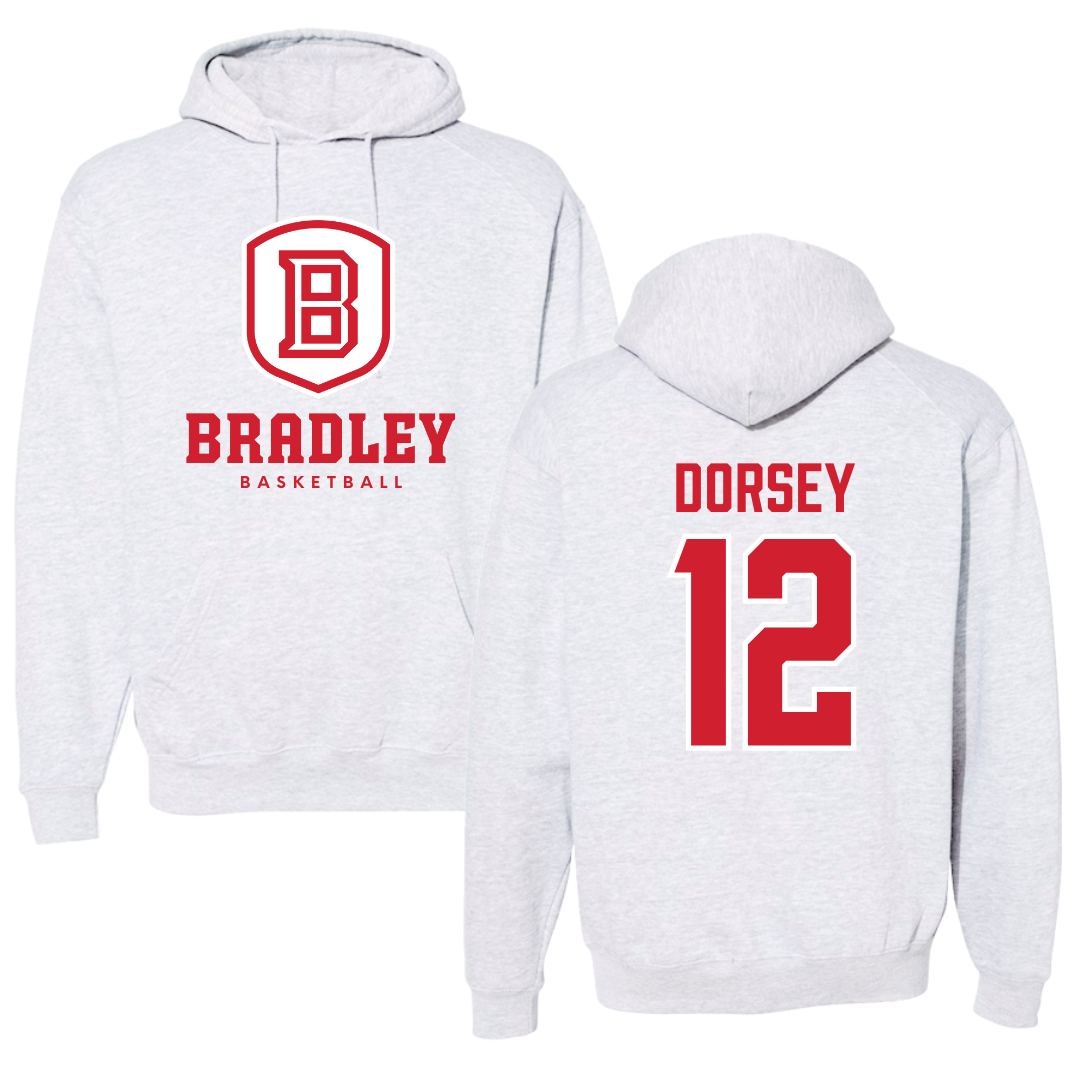 Bradley University Basketball Gray Hoodie  - #12 Nika Dorsey