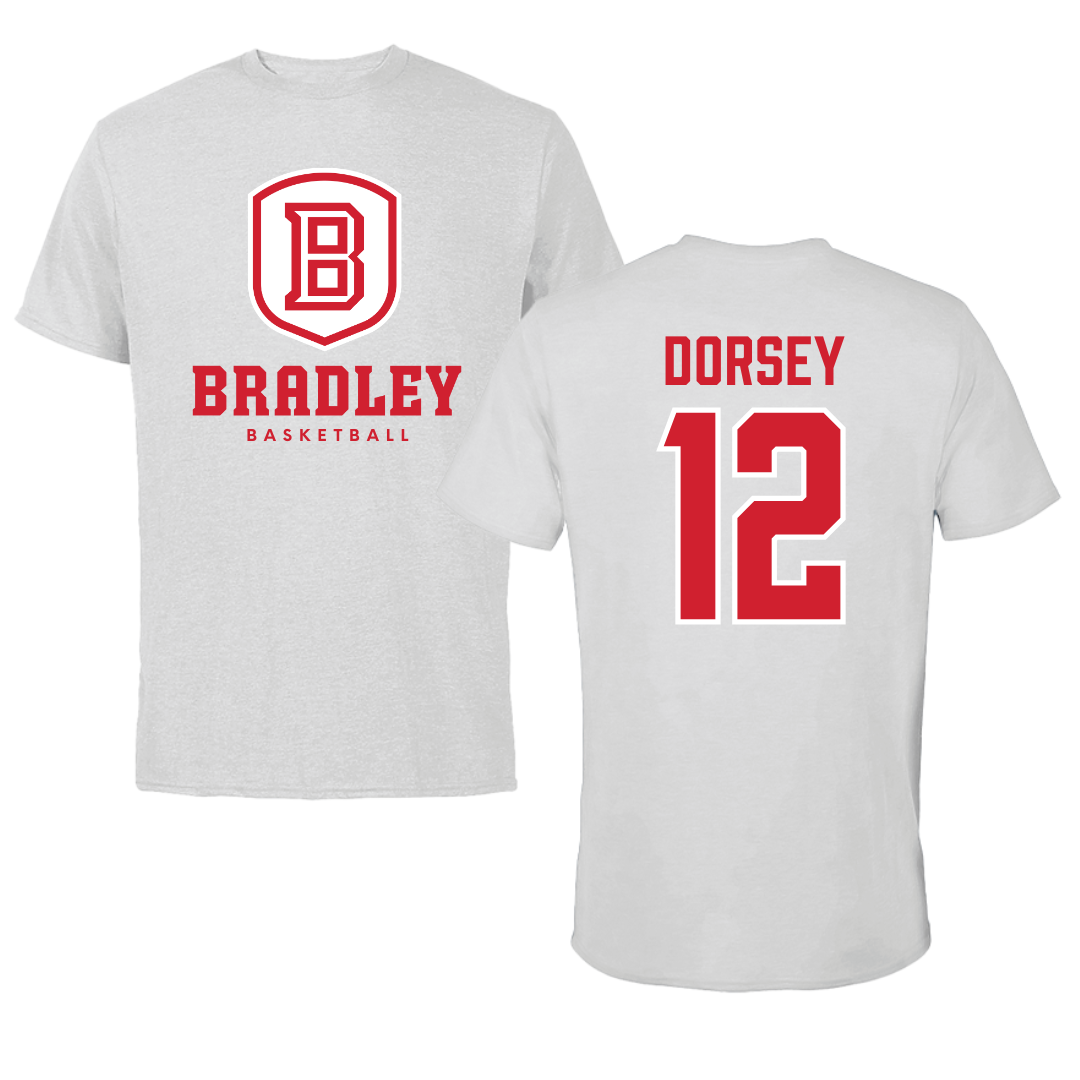 Bradley University Basketball Gray Tee - #12 Nika Dorsey