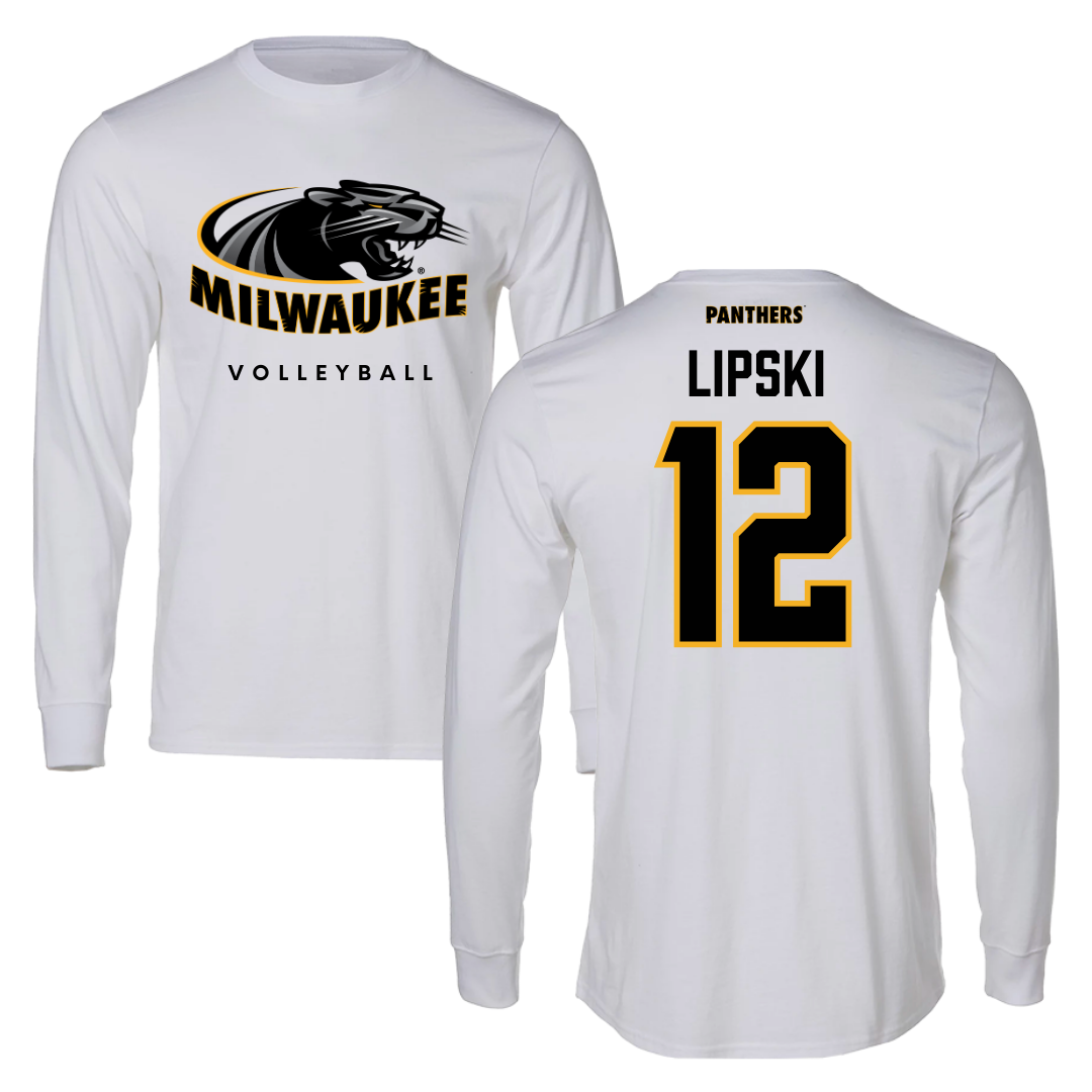 University of Wisconsin-Milwaukee Volleyball White Long Sleeve  - #12 Bella Lipski