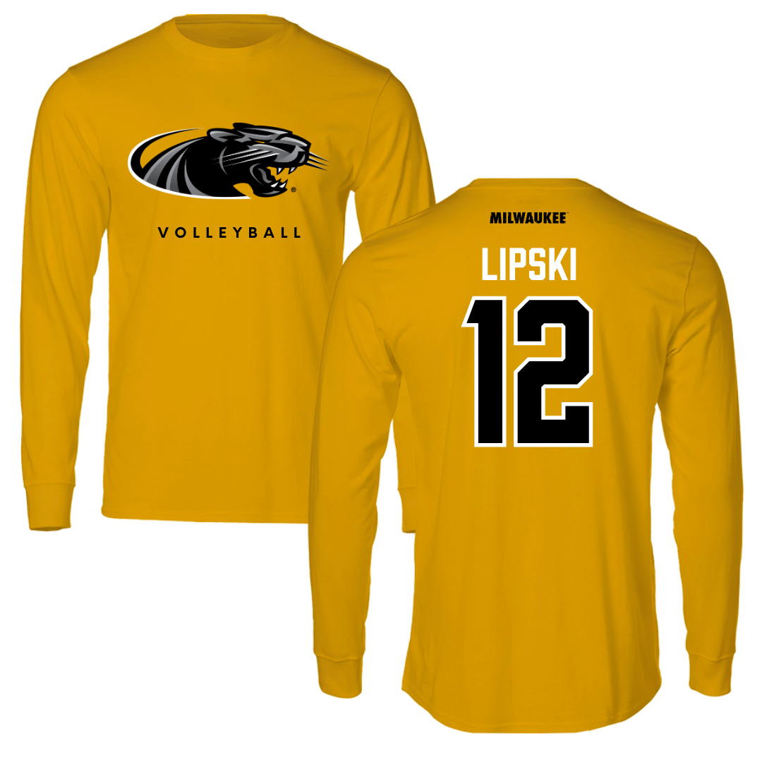 University of Wisconsin-Milwaukee Volleyball Gold Long Sleeve  - #12 Bella Lipski
