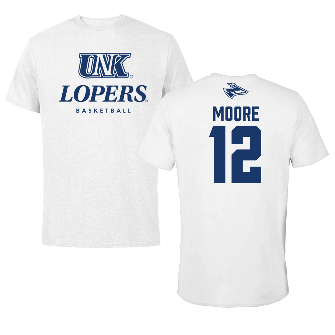 University of Nebraska at Kearney Basketball White Tee  - #12 Samantha Moore