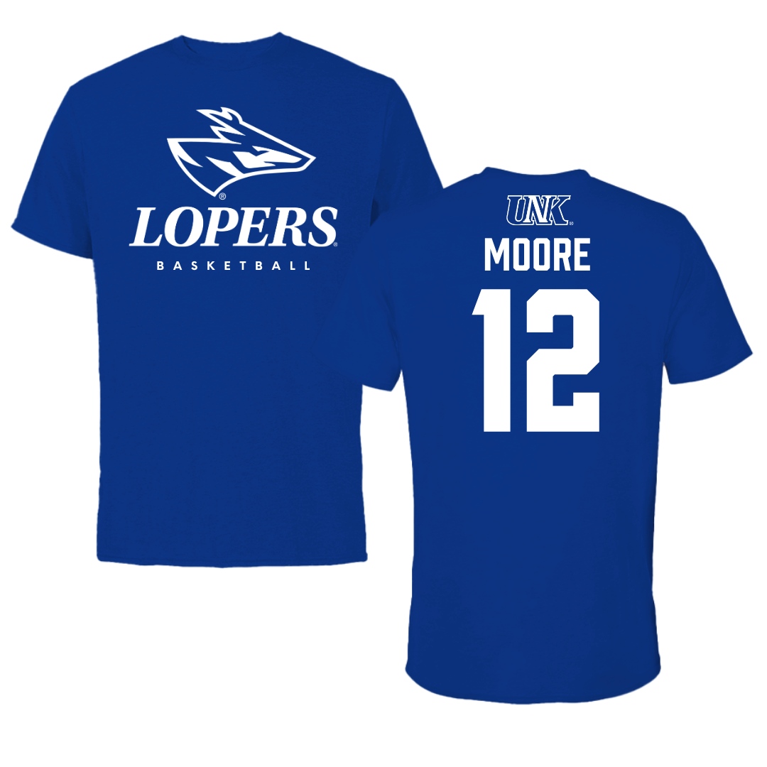 University of Nebraska at Kearney Basketball True Royal Blue Tee  - #12 Samantha Moore