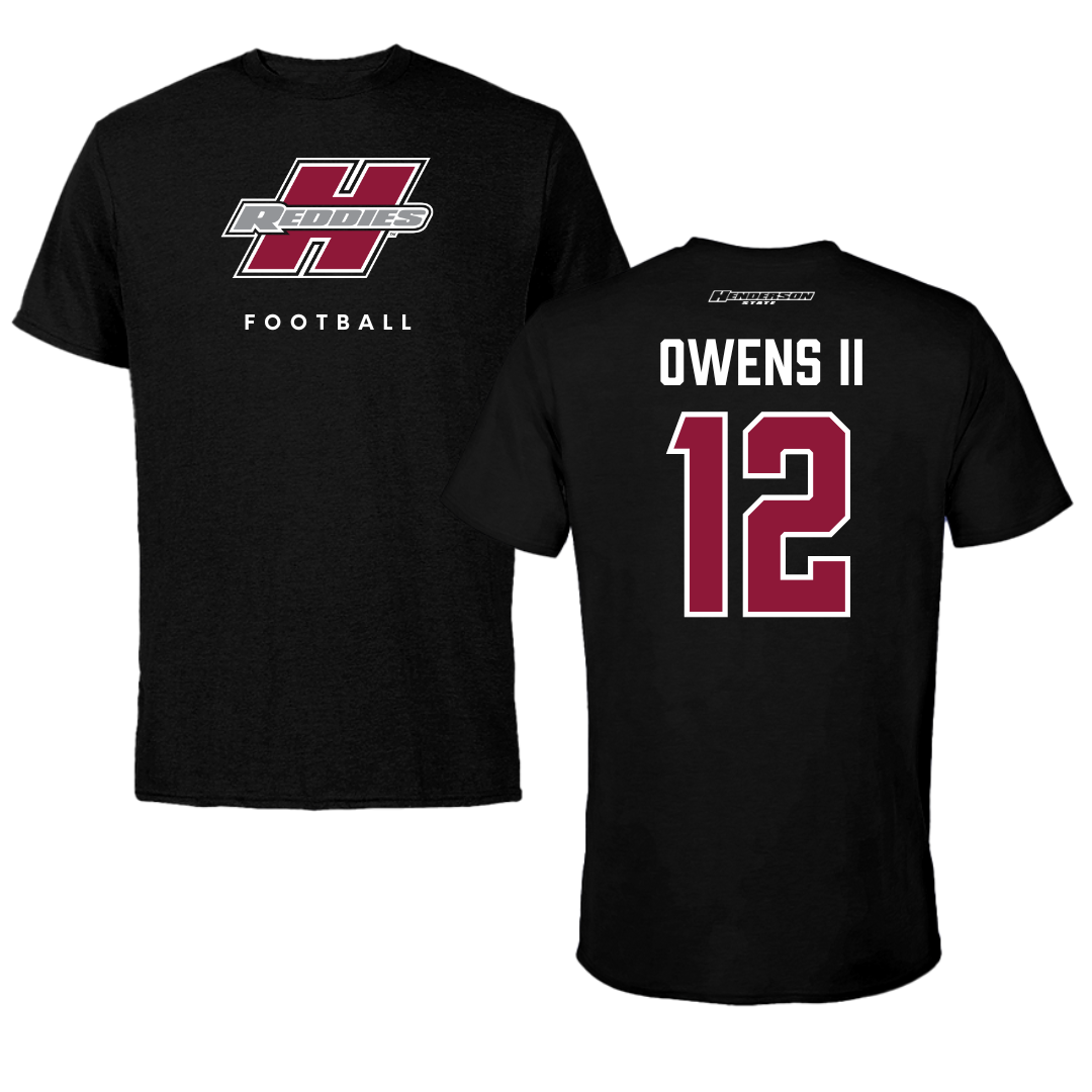 Henderson State University Football Black Tee  - #12 Kirby Owens II