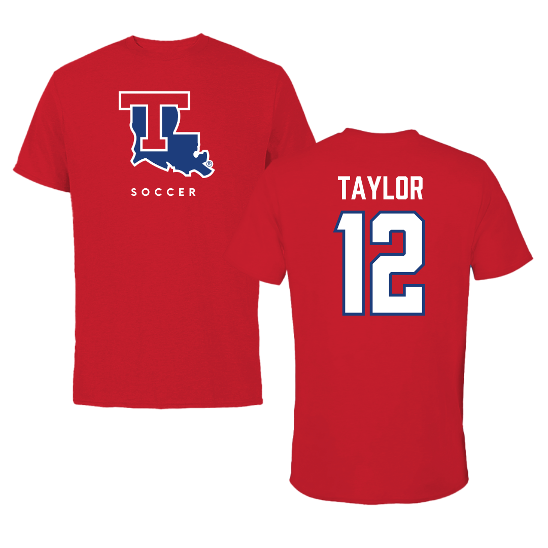 Louisiana Tech University Soccer Red Tee  - #12 Kyra Taylor
