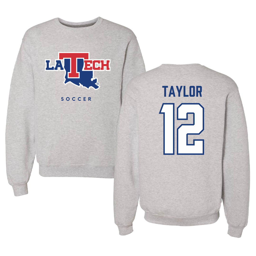 Louisiana Tech University Soccer Gray Crewneck  - #12 Kyra Taylor