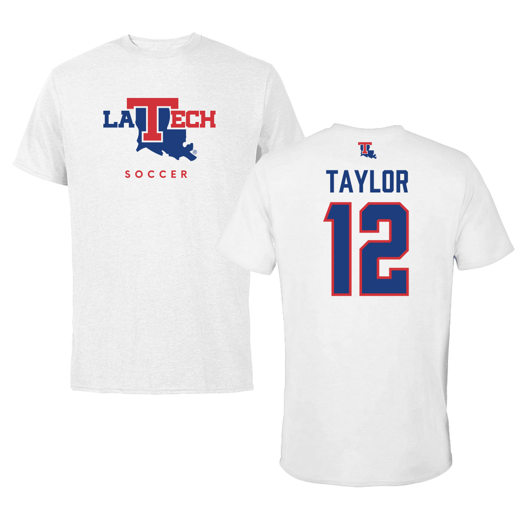 Louisiana Tech University Soccer White Tee  - #12 Kyra Taylor