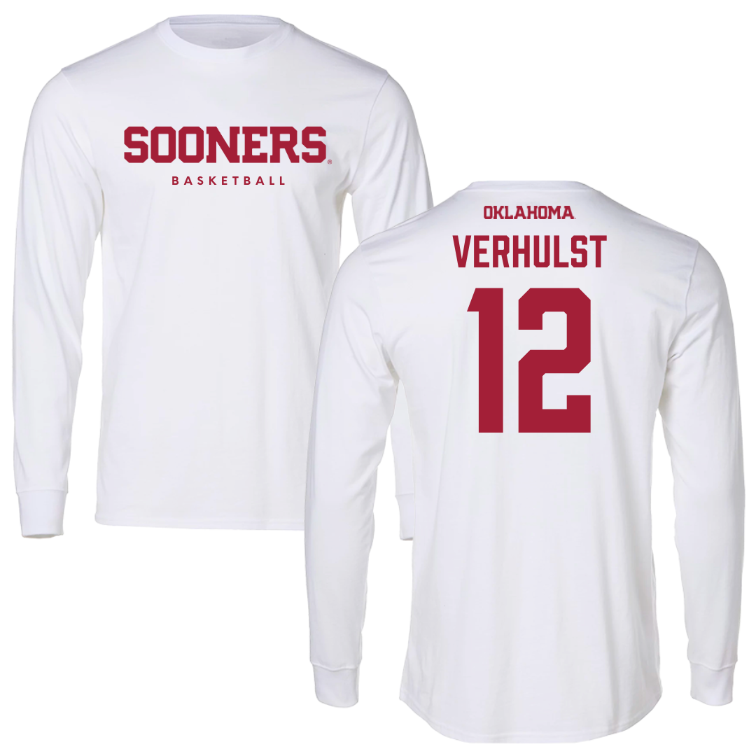 University of Oklahoma Basketball White Sooners Long Sleeve  - #12 Payton Verhulst
