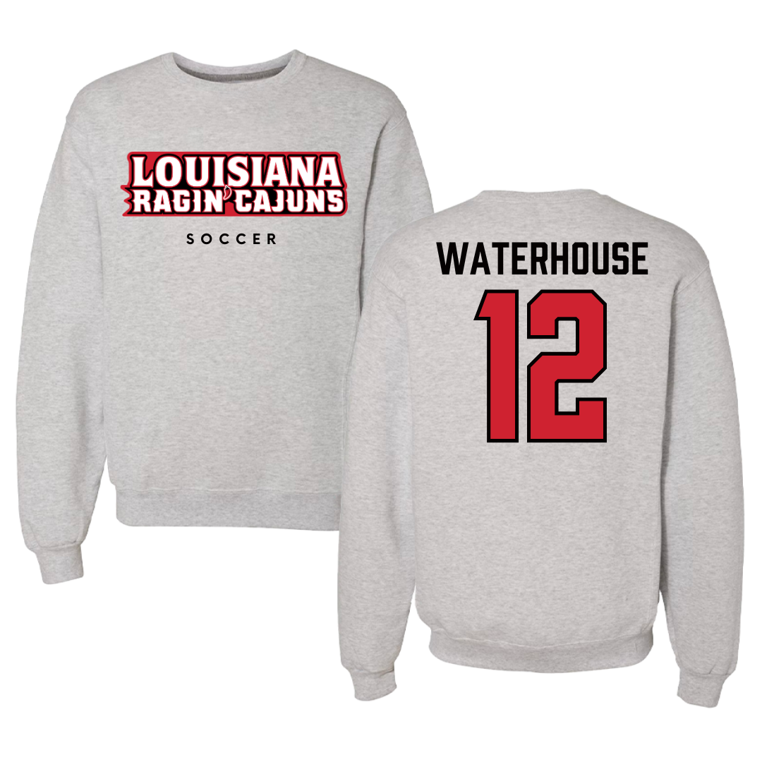 University of Louisiana at Lafayette Soccer Gray Crewneck  - #12 Hailly Waterhouse