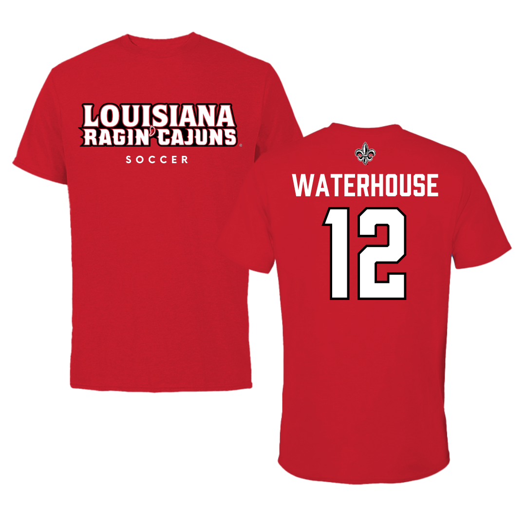 University of Louisiana at Lafayette Soccer Red Tee  - #12 Hailly Waterhouse