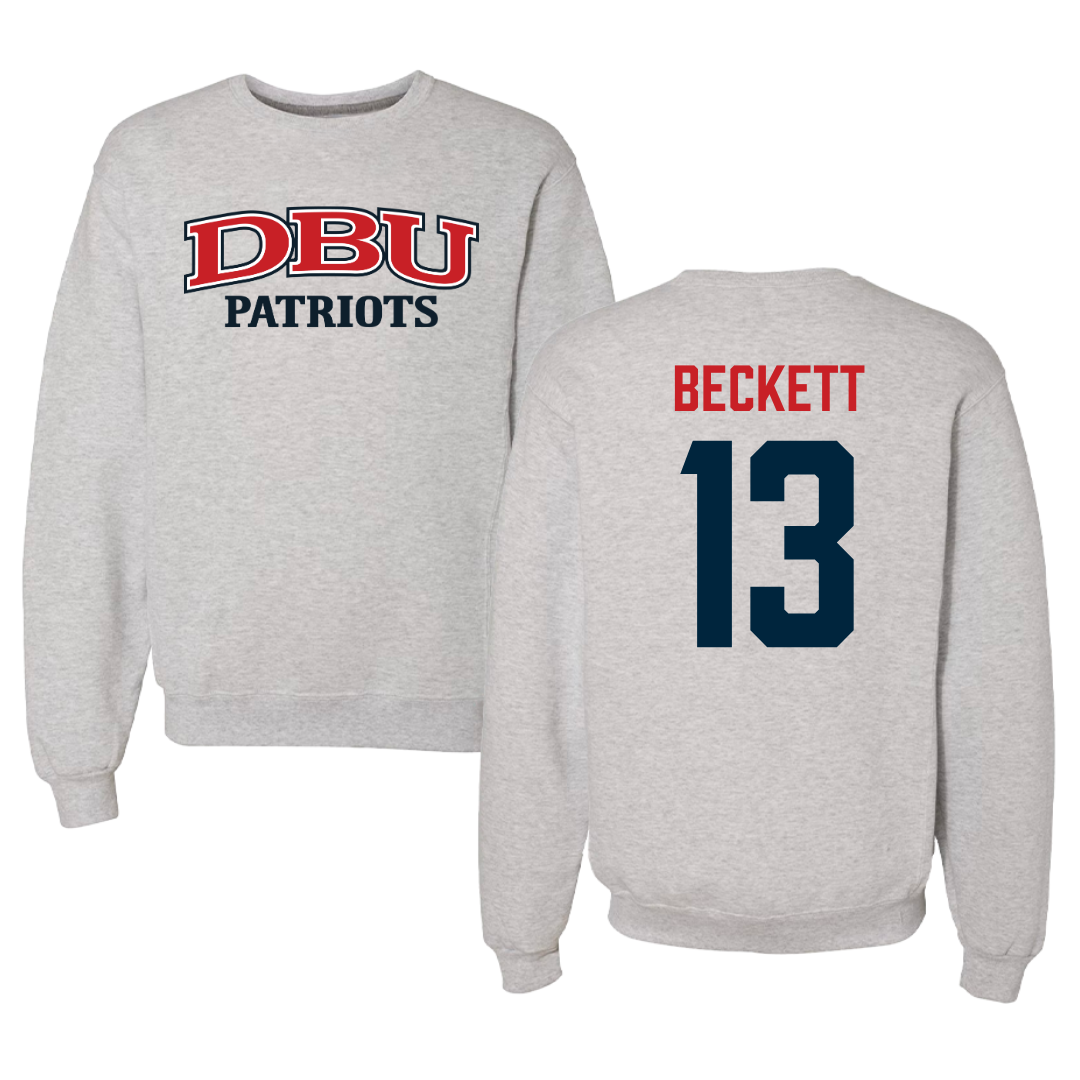 Dallas Baptist University Ice Hockey Gray Crewneck  - #13 Christian Beckett