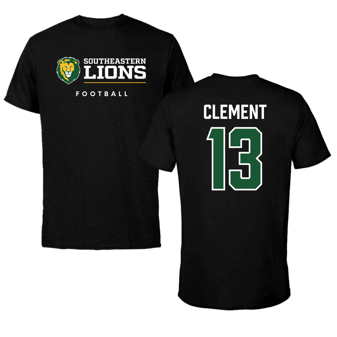 Southeastern Louisiana University Football Black Tee  - #13 Zachary Clement