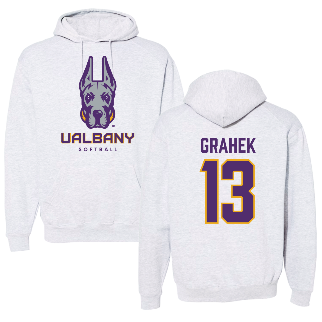 University at Albany Softball Gray Hoodie  - #13 Deanna Grahek