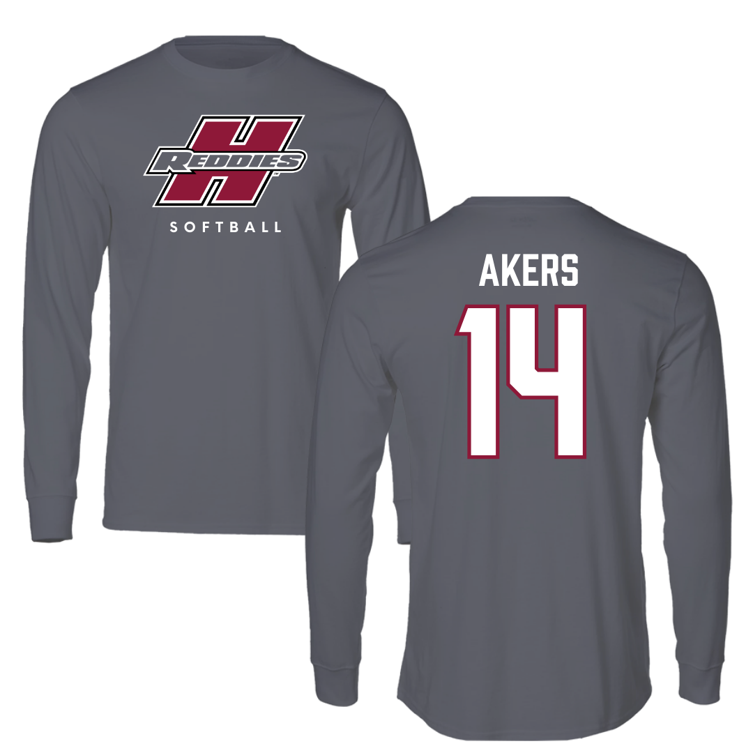 Henderson State University Softball Gray Long Sleeve  - #14 Hilary Akers
