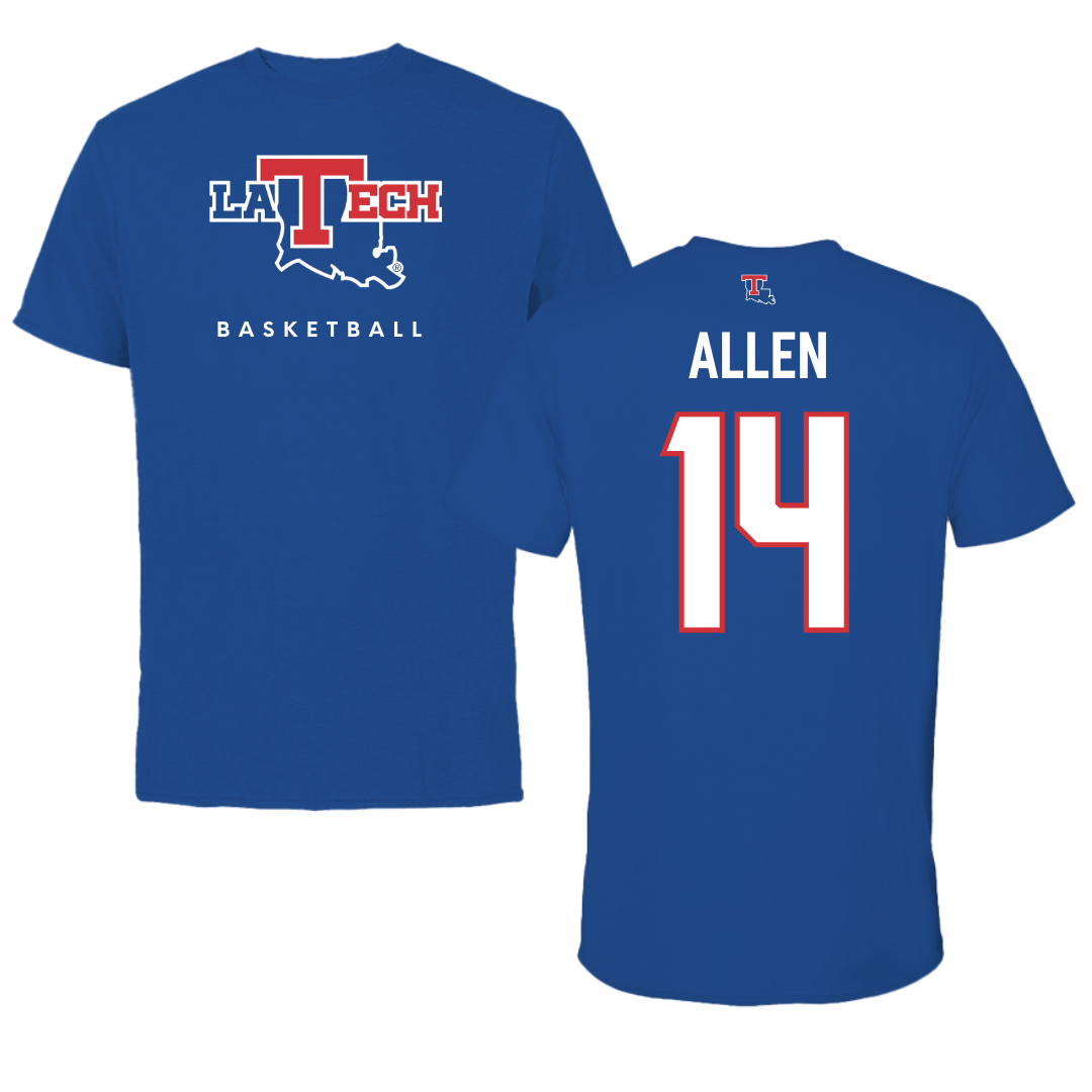 Louisiana Tech University Basketball True Royal Tee  - #14 Will Allen