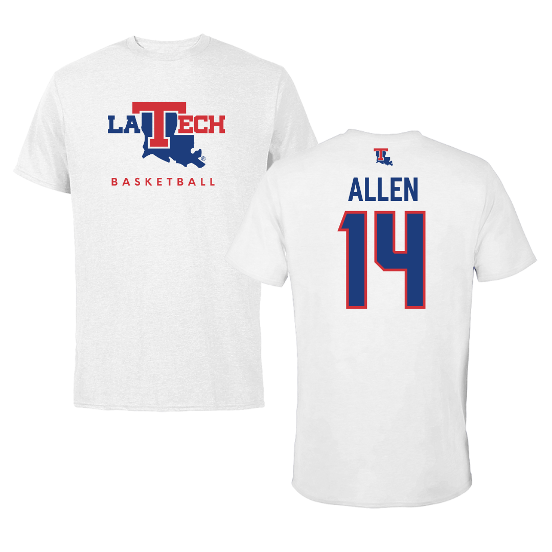 Camiseta blanca de baloncesto de la Universidad Tecnológica de Luisiana - #14 Will Allen