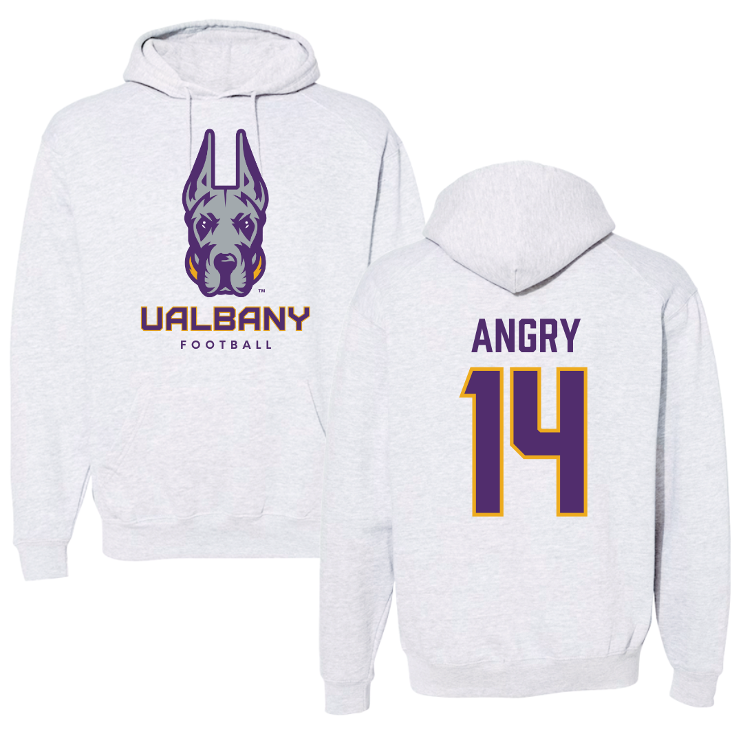 University at Albany Football Gray Hoodie  - #14 Kevon Angry