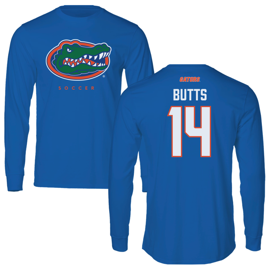 University of Florida Soccer Blue Mascot Long Sleeve - #14 Njeri Butts