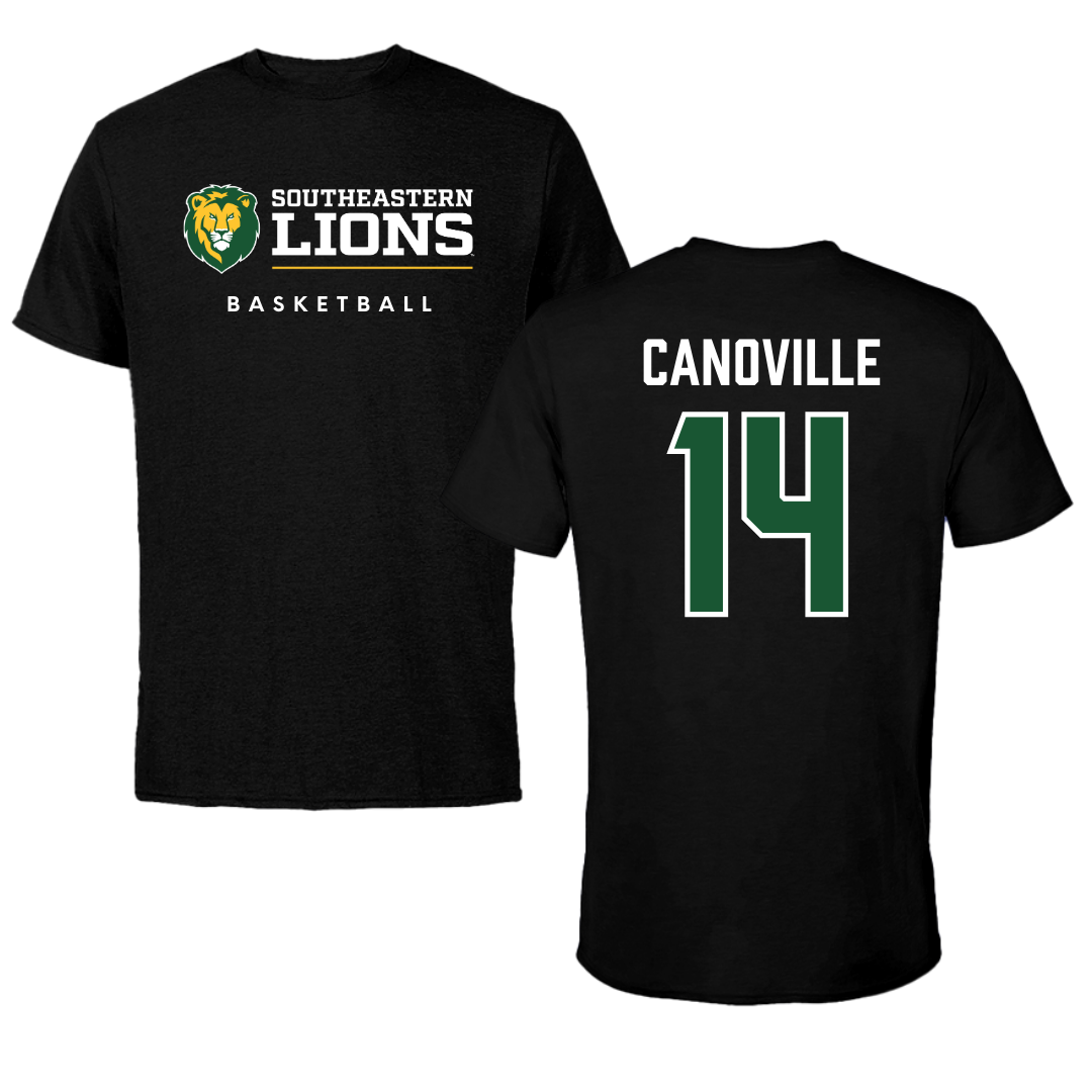 Southeastern Louisiana University Basketball Black Tee  - #14 Dylan Canoville