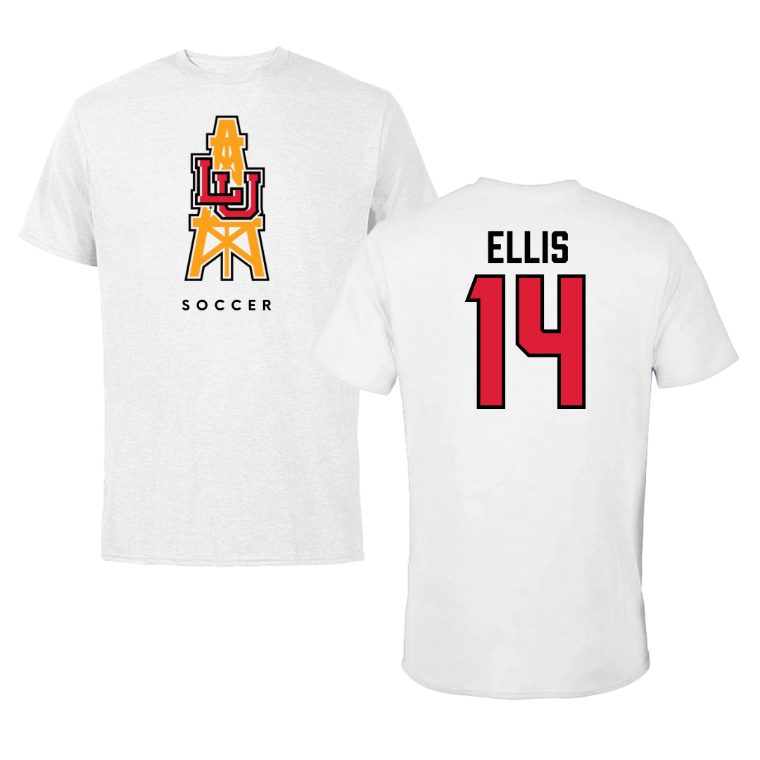 Lamar University Soccer White Tee  - #14 Cariel Ellis