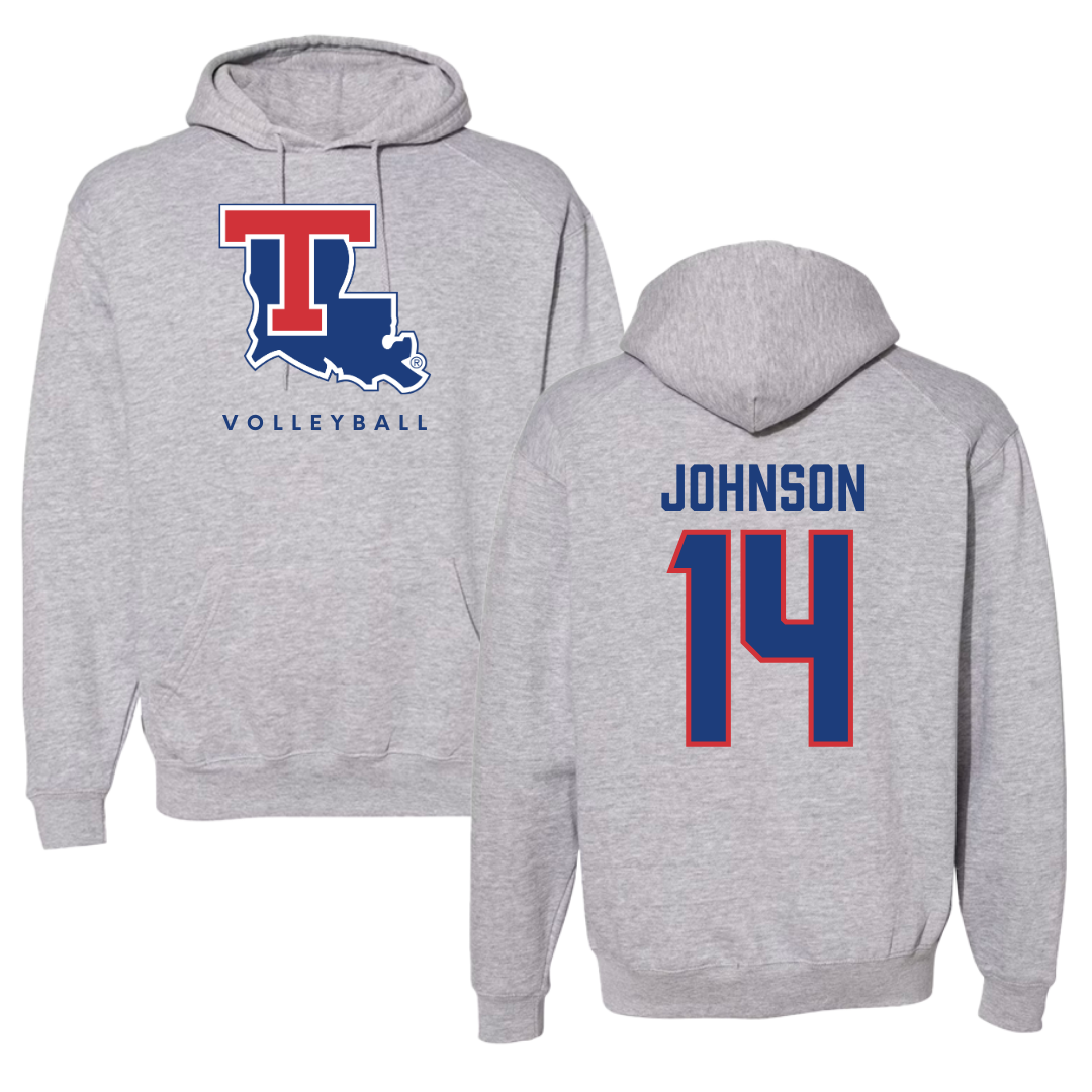 Louisiana Tech University Volleyball Gray Hoodie  - #14 McKenzie Johnson