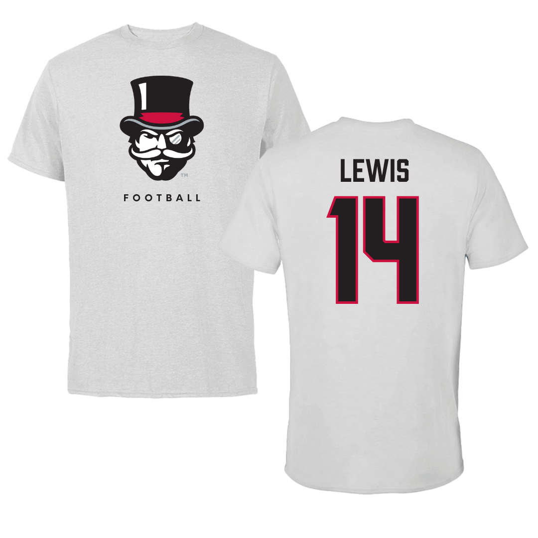 Austin Peay State University Football Gray Mascot Tee - #14 Christian Lewis