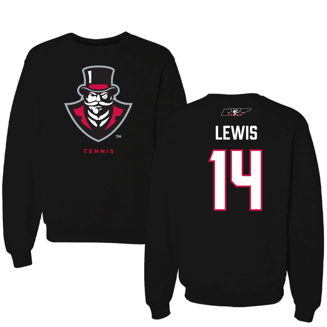 Austin Peay State University Football Black Mascot Crewneck - #14 Christian Lewis