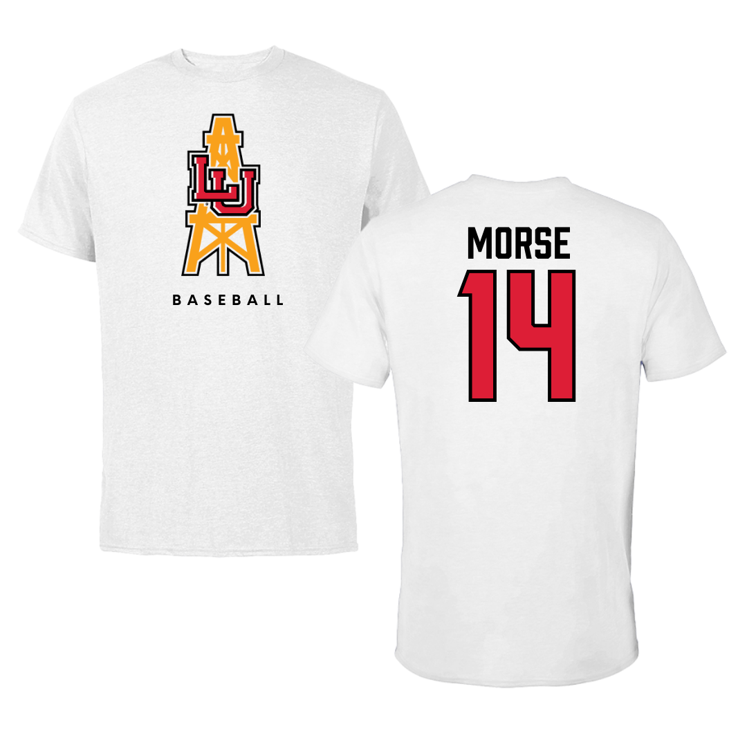 Lamar University Baseball White Tee  - #14 Trhea Morse