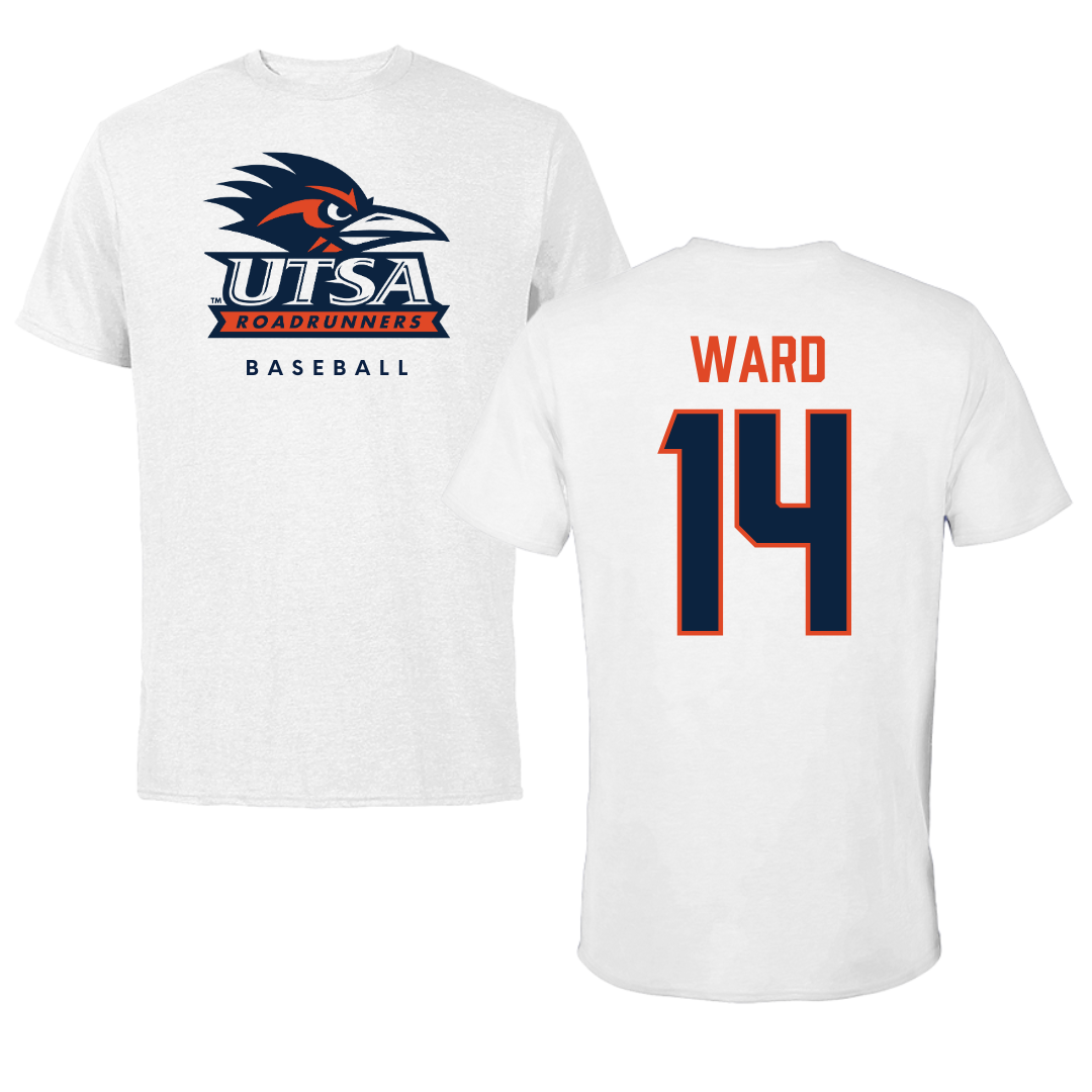 University of Texas at San Antonio Baseball White Tee  - #14 Ryan Ward