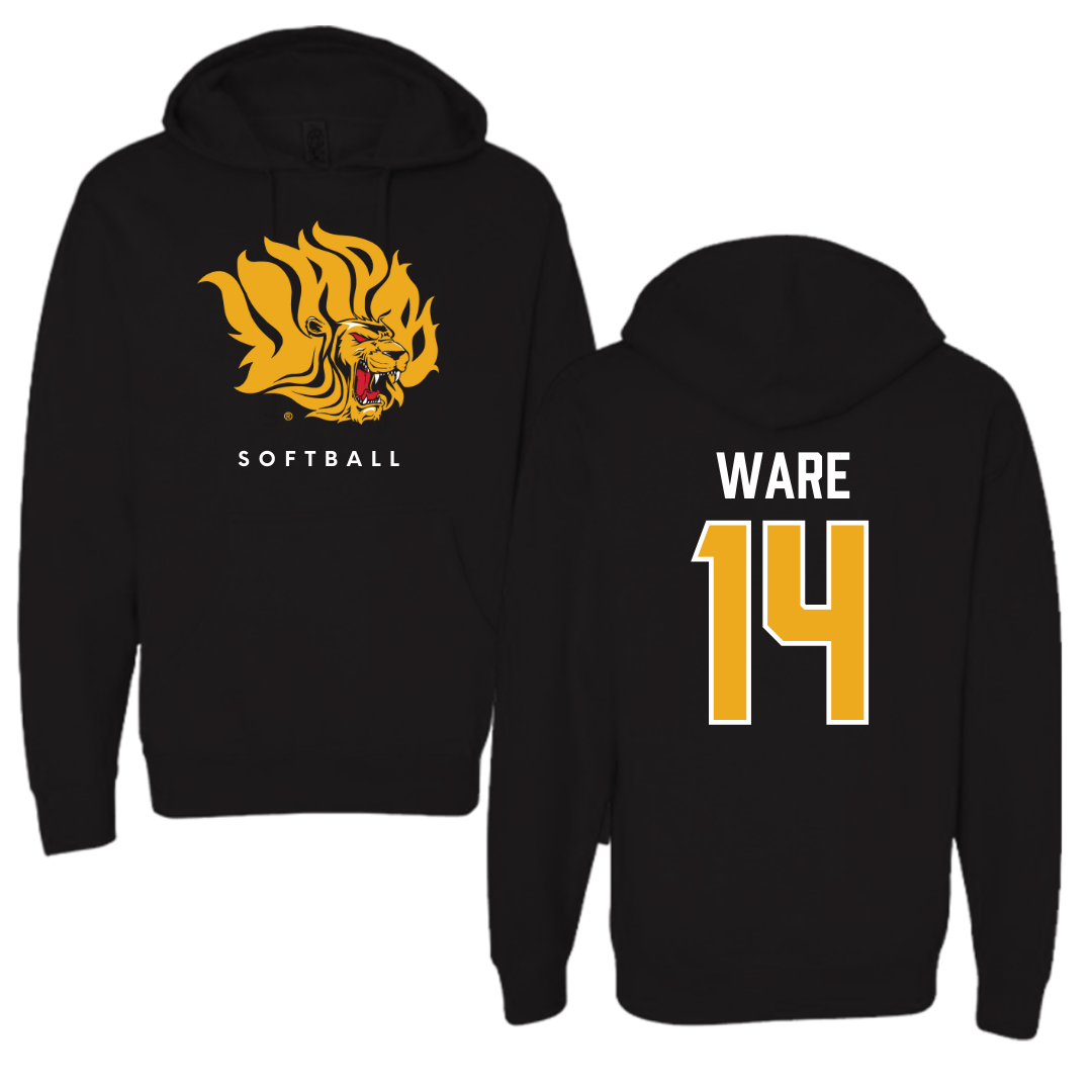 Sudadera con capucha negra de softbol de la Universidad de Arkansas-Pine Bluff - #14 Naiyestlie Ware