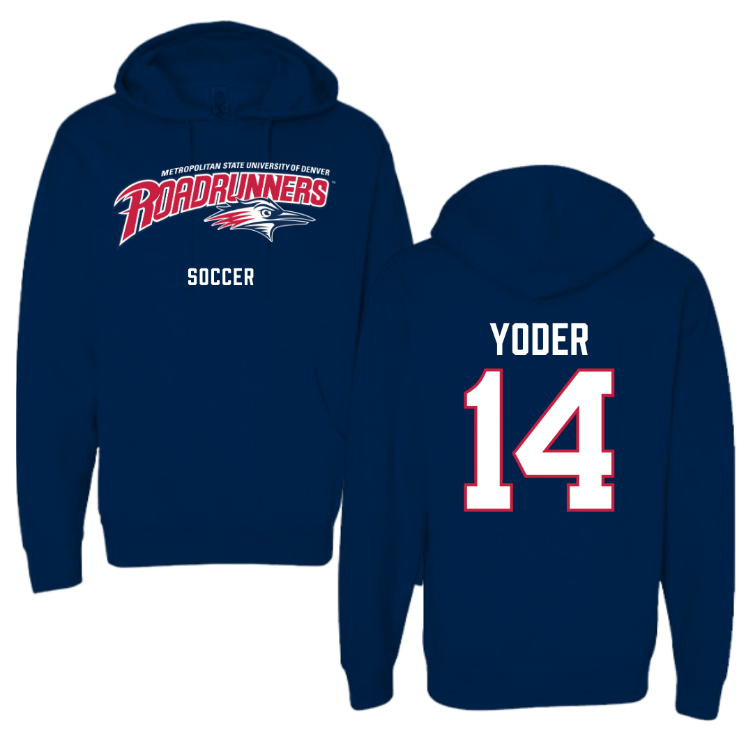 Metropolitan State University of Denver Soccer Navy Hoodie - #14 Monica Yoder