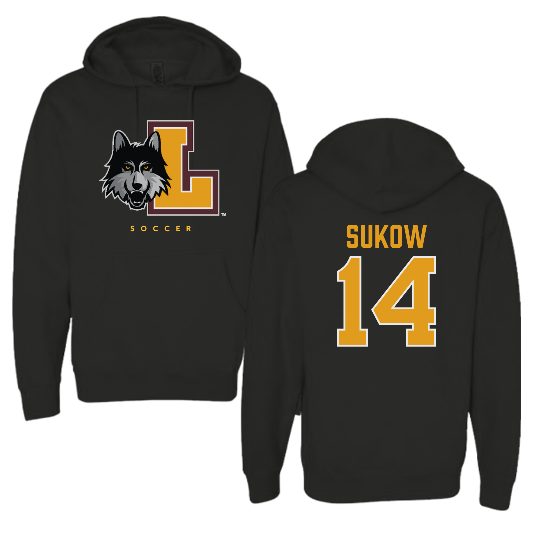Loyola University-Chicago Soccer Black Hoodie - #14 Jason Sukow