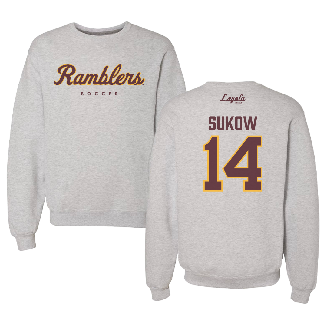 Loyola University-Chicago Soccer Gray Crewneck  - #14 Jason Sukow