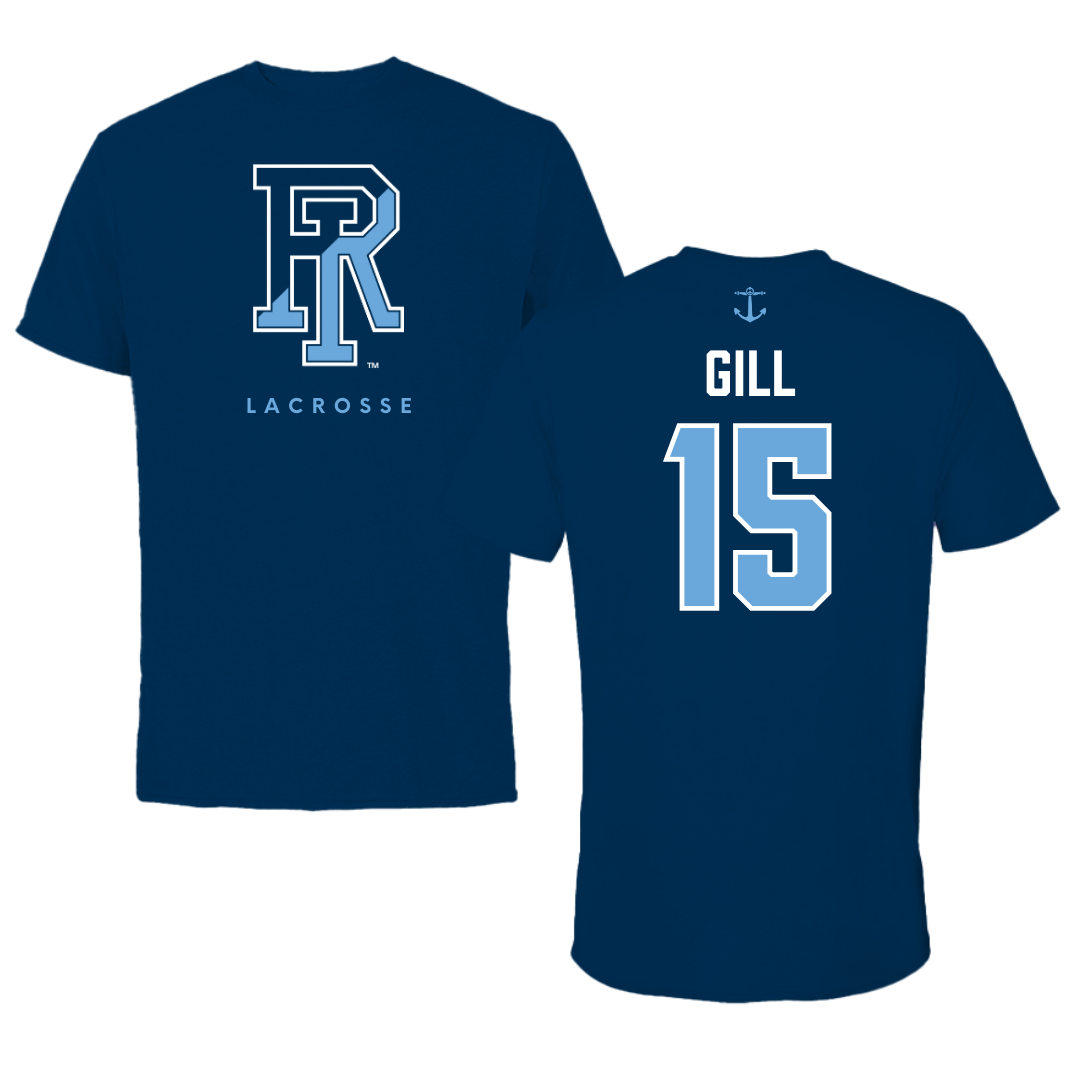 University of Rhode Island Lacrosse Navy Tee  - #15 Izze Gill