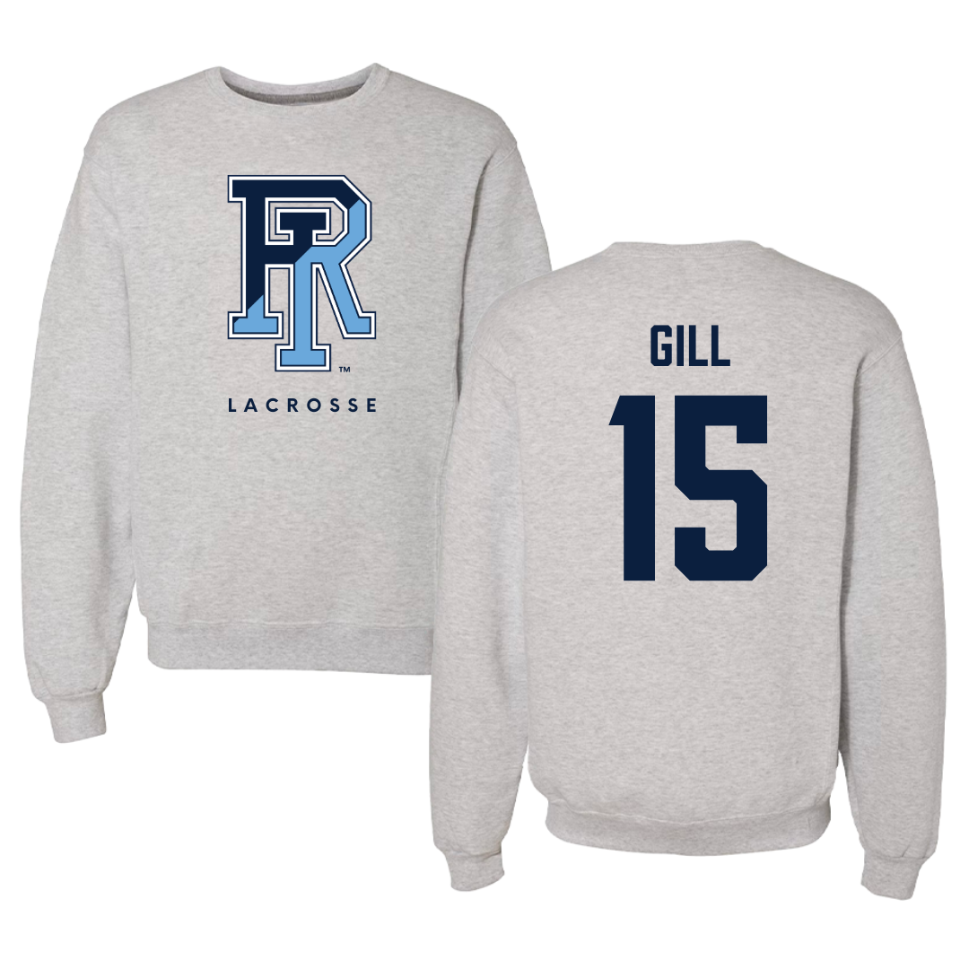 University of Rhode Island Lacrosse Gray Crewneck  - #15 Izze Gill