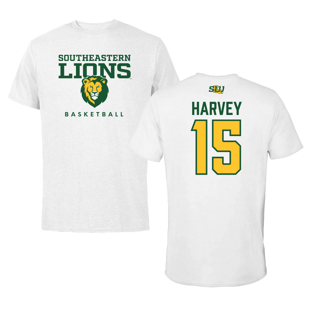 Southeastern Louisiana University Basketball White Tee  - #15 Daija Harvey
