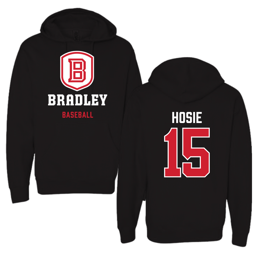 Bradley University Baseball Black Hoodie  - #15 Nick Hosie