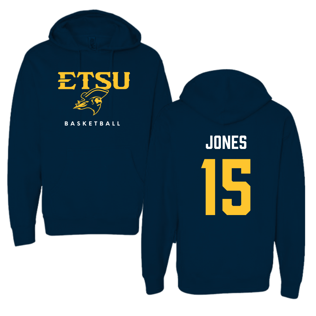 East Tennessee State University Basketball Navy Hoodie  - #15 Jaxson Jones