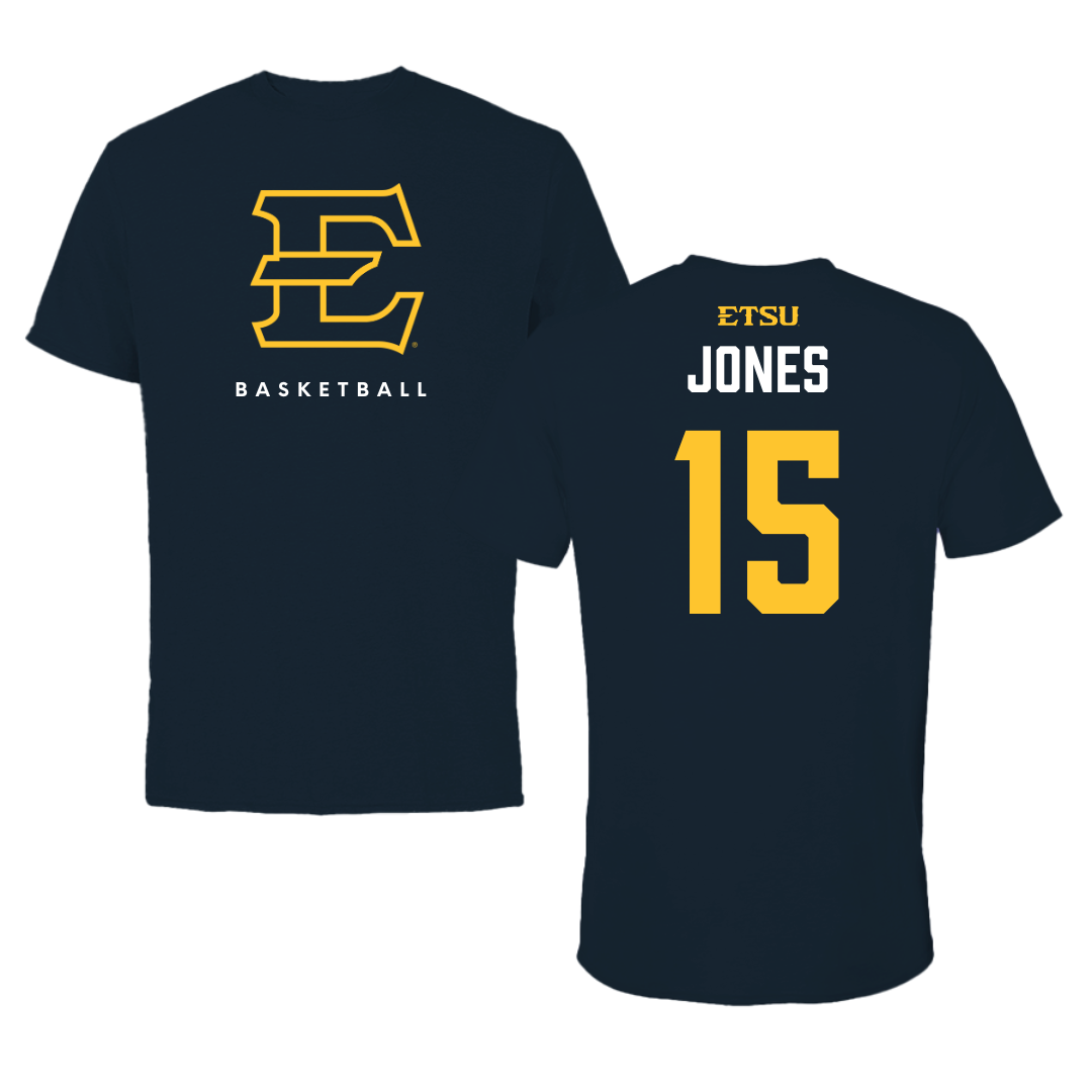 East Tennessee State University Basketball Navy Tee  - #15 Jaxson Jones