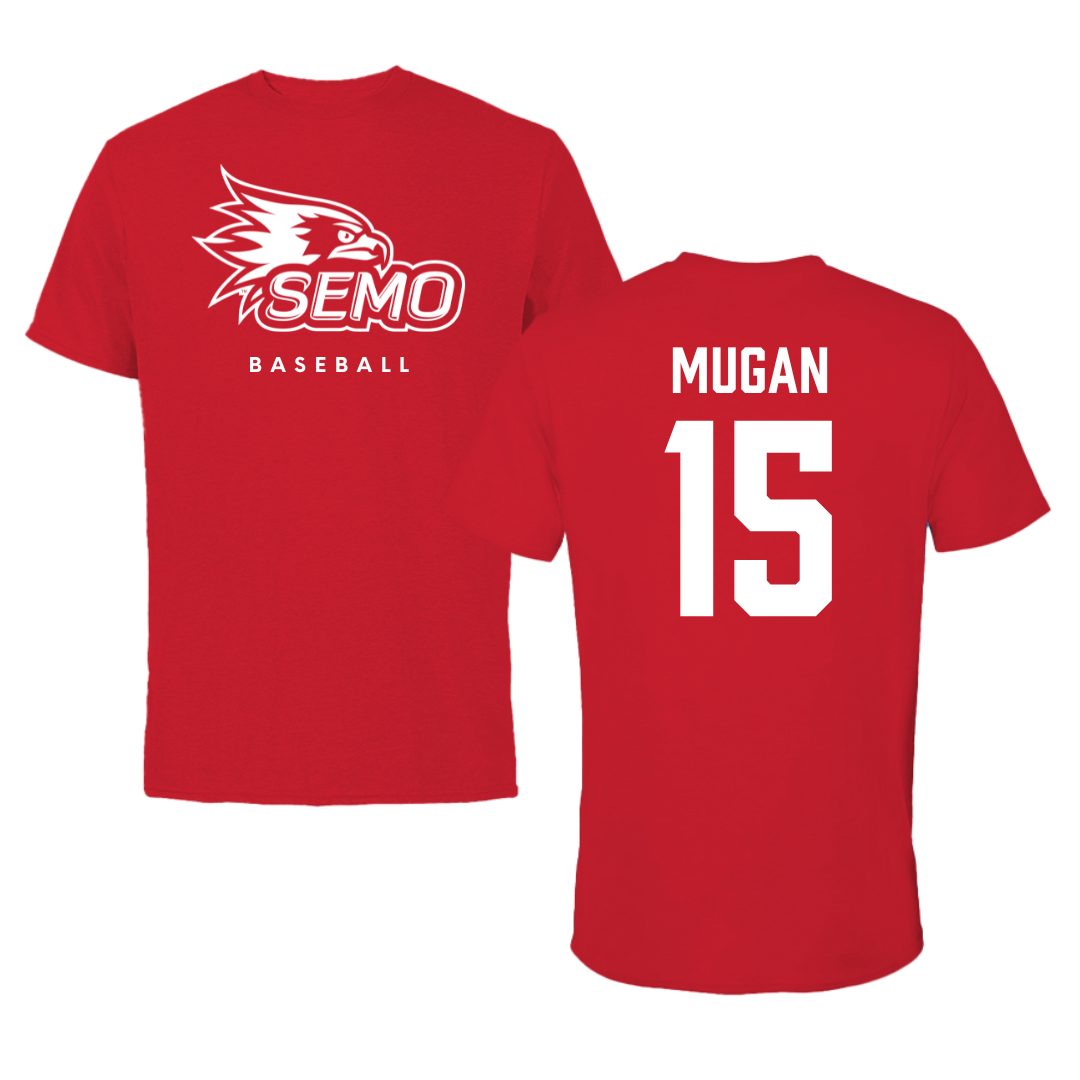Southeast Missouri State University Baseball Red Tee  - #15 Michael Mugan