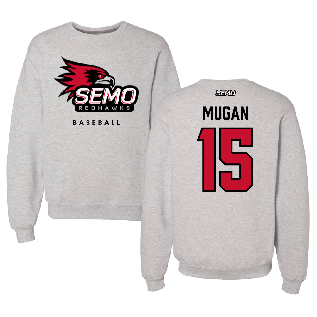 Southeast Missouri State University Baseball Gray Crewneck  - #15 Michael Mugan