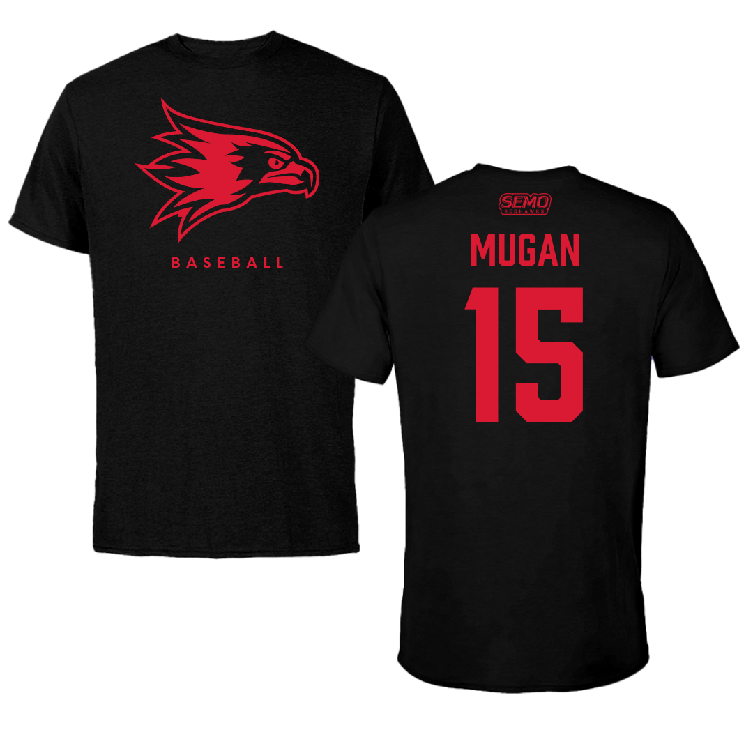 Southeast Missouri State University Baseball Black Tee  - #15 Michael Mugan