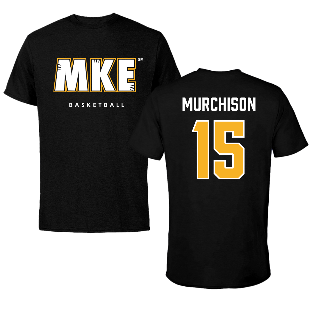 University of Wisconsin-Milwaukee Basketball Black Tee  - #15 Simeon Murchison