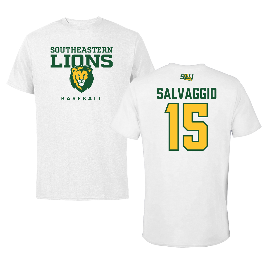 Southeastern Louisiana University Baseball White Tee  - #15 TJ Salvaggio