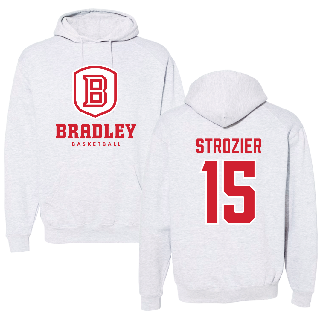 Bradley University Basketball Gray Hoodie  - #15 Armoni Strozier