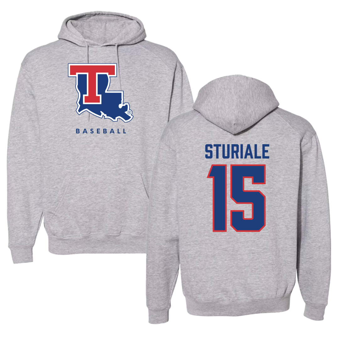 Louisiana Tech University Baseball Gray Hoodie  - #15 CJ Sturiale