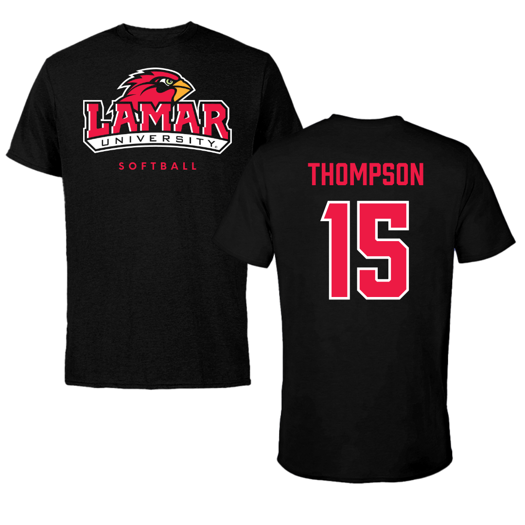 Lamar University Softball Black Tee  - #15 Roxy Thompson