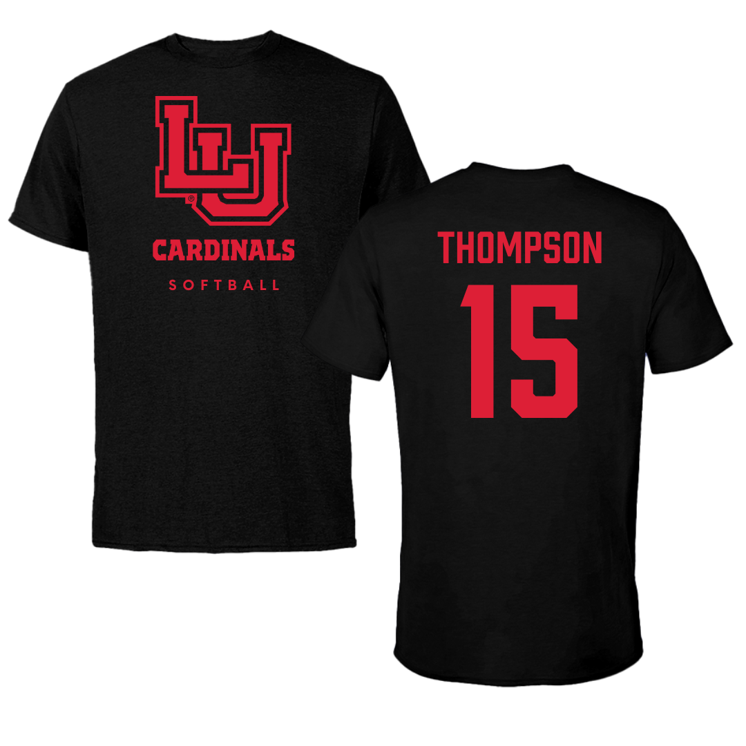 Lamar University Softball Black Cardinal Tee  - #15 Roxy Thompson